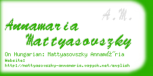 annamaria mattyasovszky business card